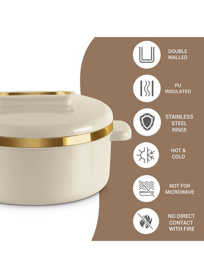 Cady One Stainless Steel Thermal Preservation Container Set of 4 (500+1000+1500+2500) ml, Food Preservation Pot, Cooking Casserole with Heat Insulation Handles and Airtight Lid - Image 3